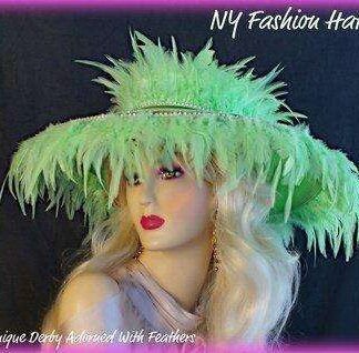 Lime Green Dress Designer Hat For Women Wide Brim Hats 9PJE