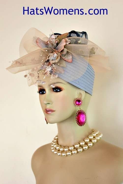 Hat Satin Velvet Flowers Sinamay Straw Winter Spring, Church Wedding Designer Hats For Women 87G