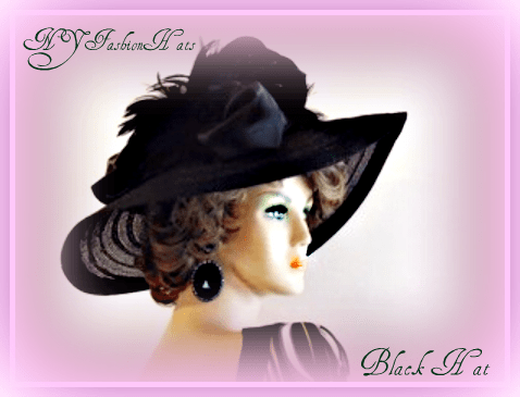 Women's Black Lime Green Formal Wide Brim Derby Church Wedding Hat, Dress Hats 7745