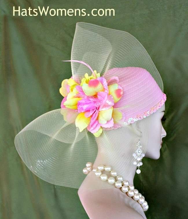 Hat For Women Pink Yellow Cocktail Pillbox Runway Wedding Church Dress Formal A12