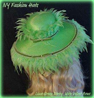Lime Green Dress Designer Hat For Women Wide Brim Hats 9PJE