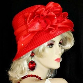 Women's Red Brown Navy Blue Designer Dress Casual Hat NY Fashion Hats