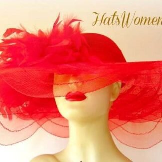 Kentucky Derby Hat, Church Hat, Wedding Hat Red