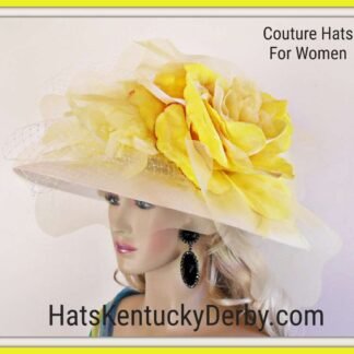 Kentucky Derby Hats For Women, Haute Couture Large Brim Hats, Hats For Horse Races, Ladies Fashion Hats, Church Hats, Avant Garde Designer Hat