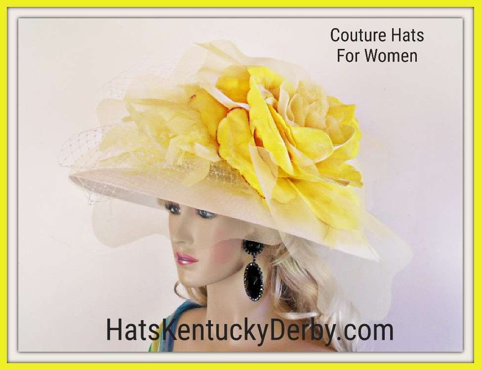 Kentucky Derby Hats For Women, Haute Couture Large Brim Hats, Hats For Horse Races, Ladies Fashion Hats, Church Hats, Avant Garde Designer Hat