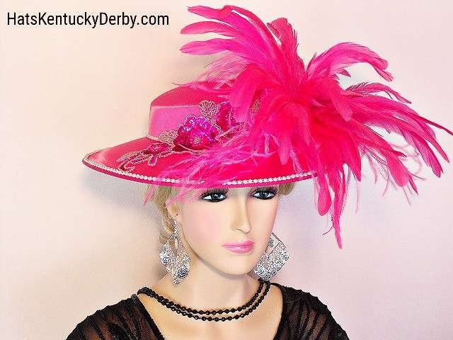 Hot Pink Couture Statement Hat For Women