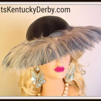 Kentucky Derby Hat. Avant Garde Luxury Hats With Feathers, Haute Couture Fashion Hats, Mother Of The Bride Dress Hat, Special Occasion Hats Women