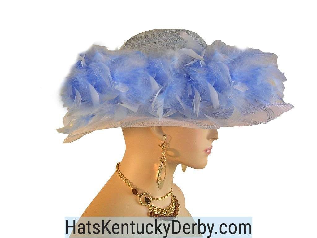 Ladies Designer Custom Church Hats With Feathers, Bespoke Fashion Hat, Couture Kentucky Derby Hat