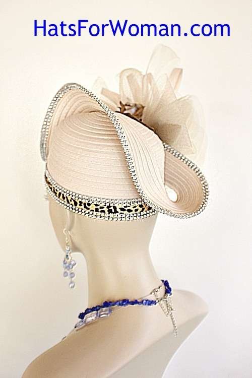 Custom Ivory Beige Dress Hats