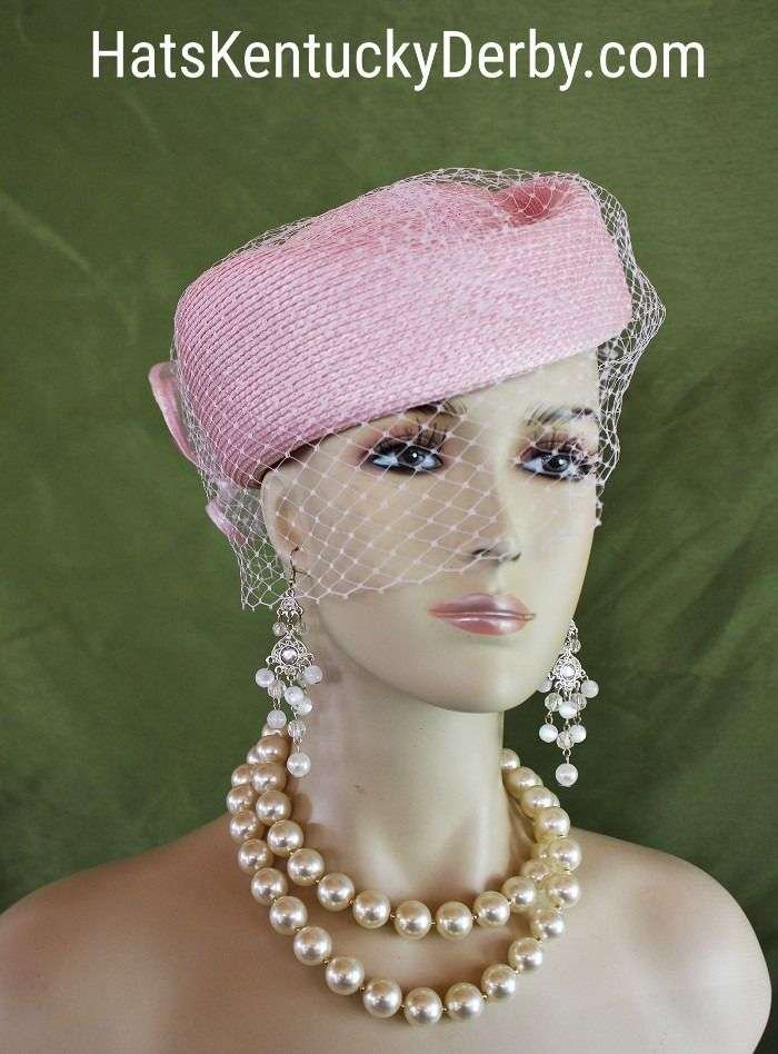 Pink Formal Dress Hat Pillbox