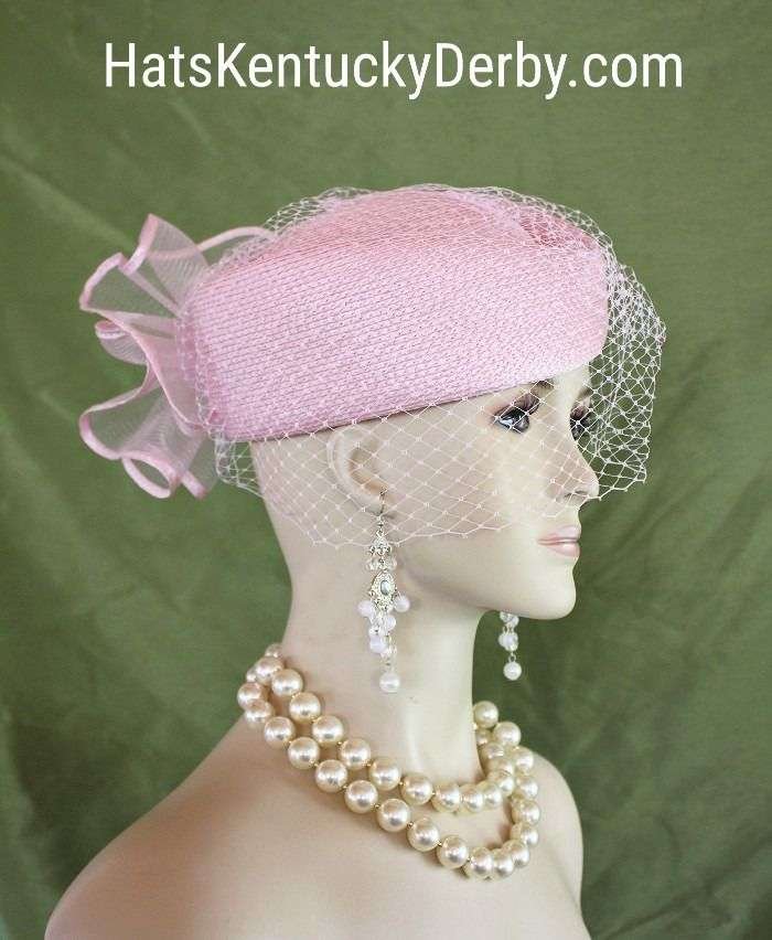 Women's Couture Pillbox Hats For Weddings Brides Church