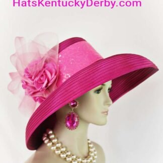 Couture Fuchsia Pink Kentucky Derby Hat