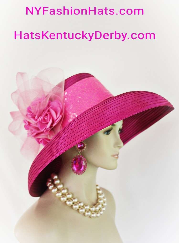 Couture Fuchsia Pink Kentucky Derby Hat