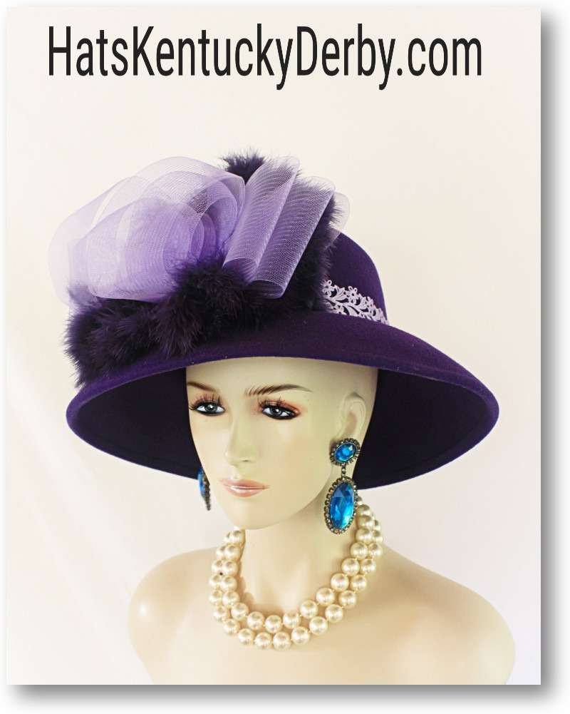 Purple Designer Wedding Church Hat